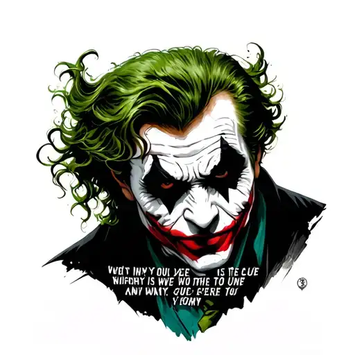 joker dc quotes from movie tattoo design idea