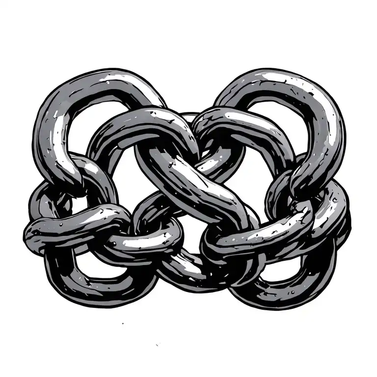 ball and chain wit broken chain tattoo design idea