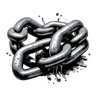 ball and chain wit broken chain tattoo design idea