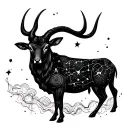 Zodiac Taurus sign with constellation tattoo design idea