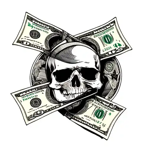 money gangster chest piece tattoo design idea