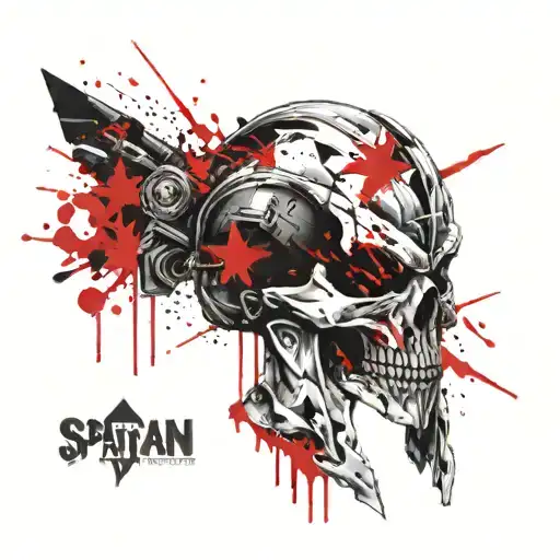 Spartan skull tattoo design idea
