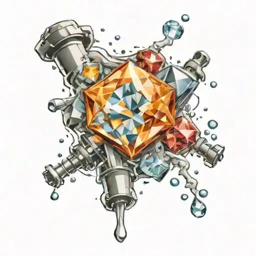 Pressure burst pipes or makes diamonds tattoo design idea