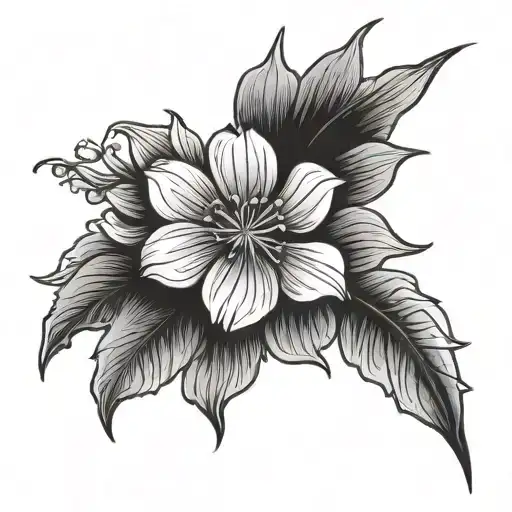 flower with wording for the stem wrapped evenly tattoo design idea