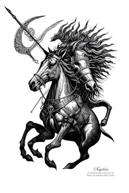 Sagittarius zodiac knights tattoo design idea