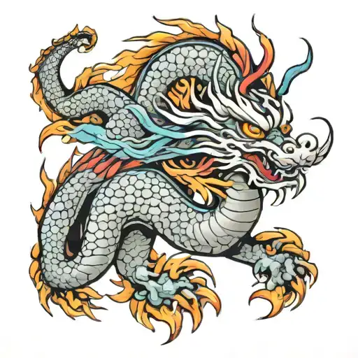 oriental dragon tattoo design idea