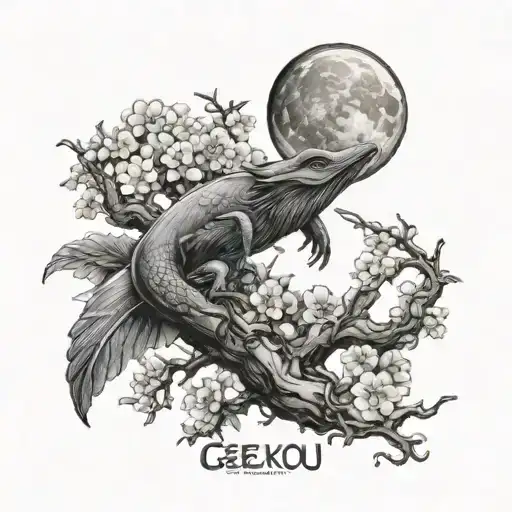 The Japanese word for moonlight is “gekkou” do something small but medium that can be placed on my arm  tattoo design idea