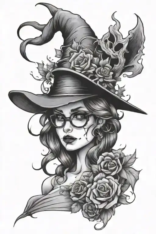 witchy, spooky, nerdy, feminine tattoo tattoo design idea