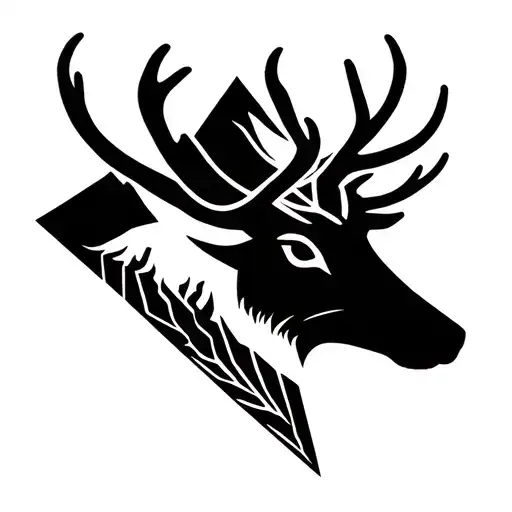 elk duck mountains tattoo design idea