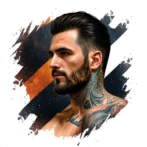 Men Slevve Tattoo Right upper arm and work the names Julian and Paul Decent but still readable tattoo design idea