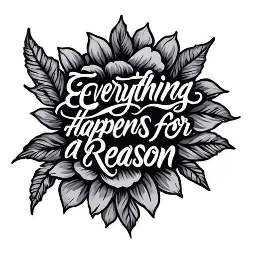 Everything happens for a reason tattoo design idea