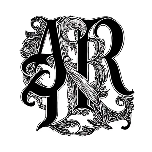 AR BR ER JR initials incorporated tattoo design idea