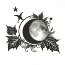 simple waxing crescent moon tattoo design idea