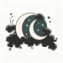 simple waxing crescent moon tattoo design idea