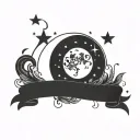 simple waxing crescent moon tattoo design idea