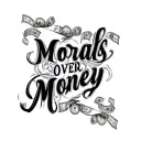 "Morals Over Money" fancy calligraphy PRB  tattoo design idea