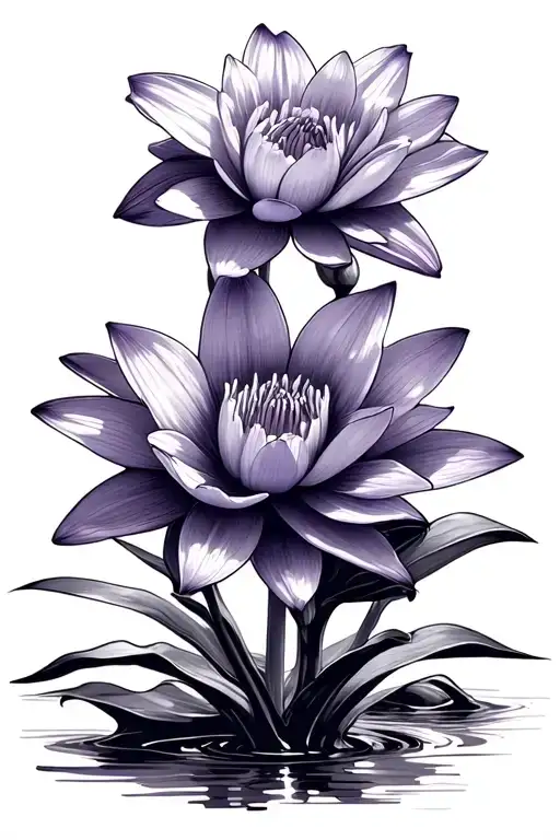 daffodil violet waterlily flower tattoo tattoo design idea