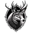 stag and vixen tattoo design idea