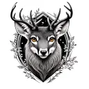 stag and vixen tattoo design idea