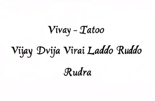 "Vijay Divya Viraj Laado Rudra" tattoo design idea