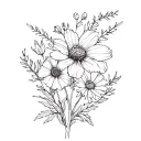 fineline birthflowers january march july and november tattoo design idea