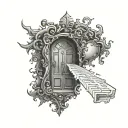Time opens the door tattoo design idea