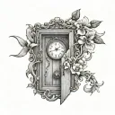 Time opens the door tattoo design idea