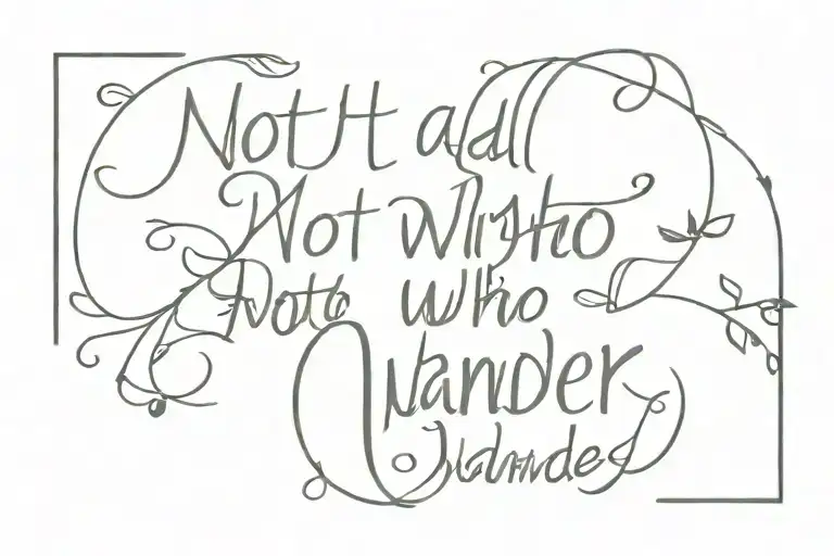 quote 'Not all who wander tattoo design idea