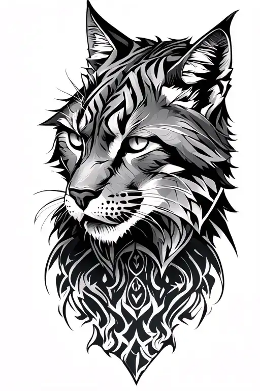 lynx warrior tattoo design idea