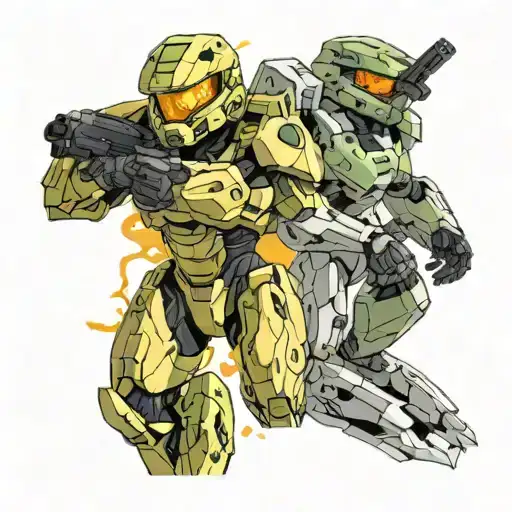 master chief and the arbiter tattoo design idea