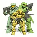 master chief and the arbiter tattoo design idea