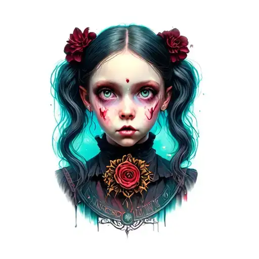 bioshock little sister, alice madness returns tattoo design idea