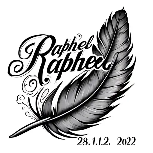 "Raphael, 28.11.2022" Feather tattoo design idea