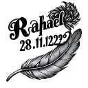 "Raphael, 28.11.2022" Feather tattoo design idea