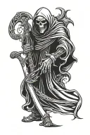 grim reaper with scythe tattoo design idea