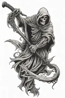 grim reaper with scythe tattoo design idea