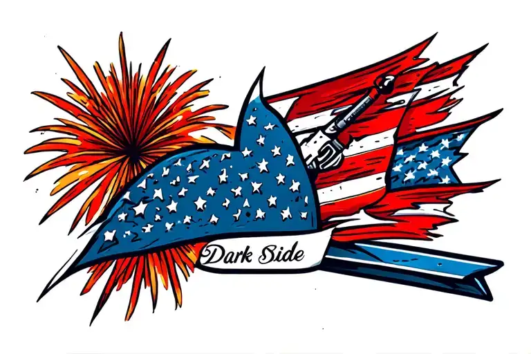 Fireworks pick floyd dark side tattoo design idea