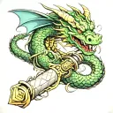 dragon wrapped around a sword tattoo design idea