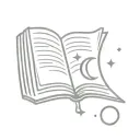 open book with crescent moon tattoo design idea