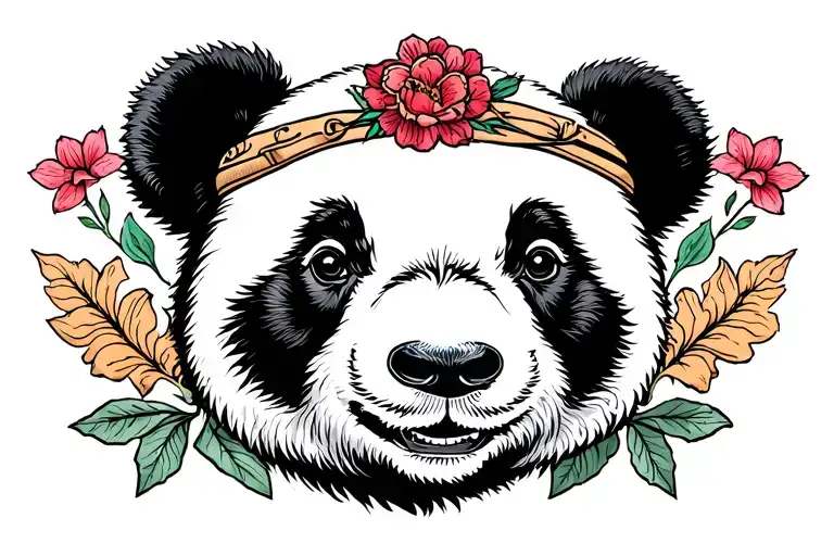 panda bear tattoo design idea