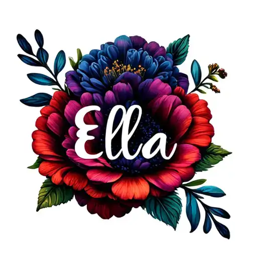 "Ella" gemini flowers tattoo design idea