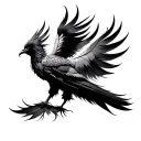 pheonix feathers falling tattoo design idea