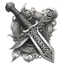 gothic sword tattoo design idea