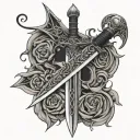 gothic sword tattoo design idea