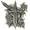 gothic sword tattoo design idea
