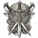 gothic sword tattoo design idea