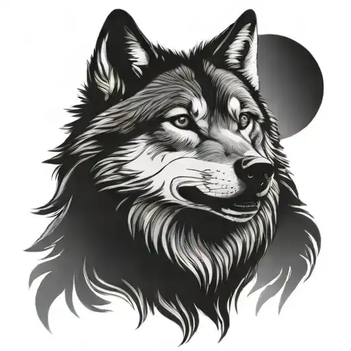 831 wolf tattoo design idea