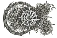 SIMPLE WEB OF WYRD WITH GUNGNIR THROUGH THE CENTER WITH 12-29 DATE INCORPORATED tattoo design idea