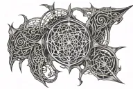 SIMPLE WEB OF WYRD WITH GUNGNIR THROUGH THE CENTER WITH 12-29 DATE INCORPORATED tattoo design idea