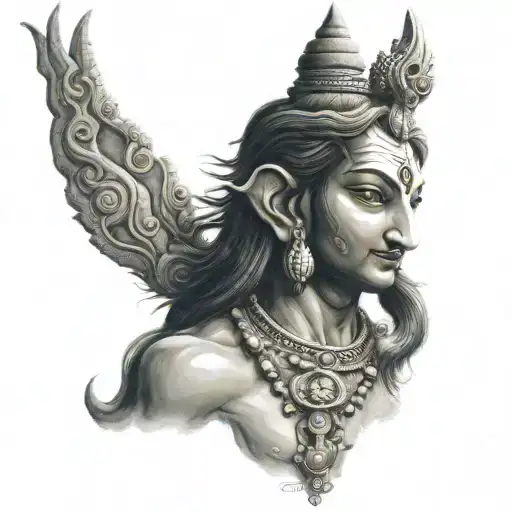 ganesh rotating lord shiva third eye tattoo design idea